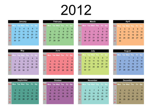 2012日歷