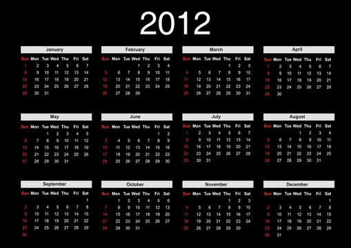 2012日歷