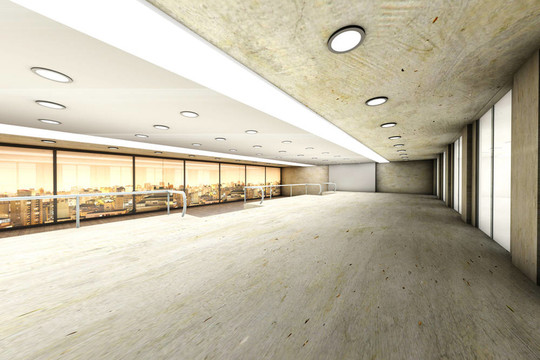 一個圣保羅的城市天際線的空處；巴西；在背景。建筑效果圖制作。三維渲染插圖。