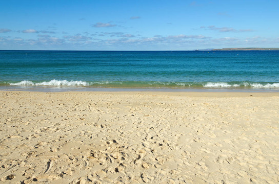 porthminster海灘和圣艾夫斯灣；英國康沃爾。