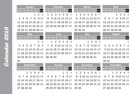 袖珍日歷2010