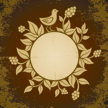 鳥類和植物插圖
