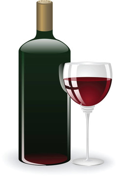玻璃和一瓶酒