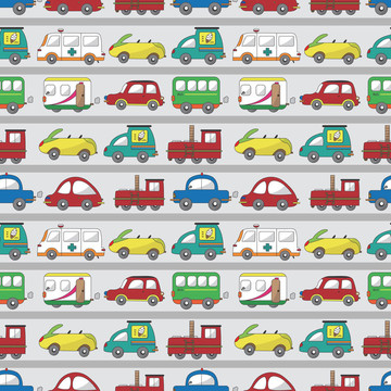 無縫卡通車圖案