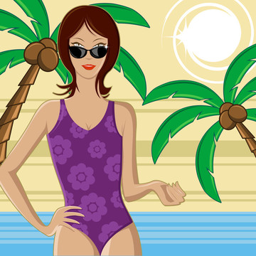 女人在Beach