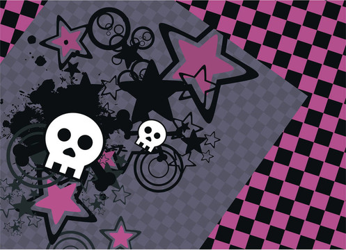 卡通背景4、顱骨