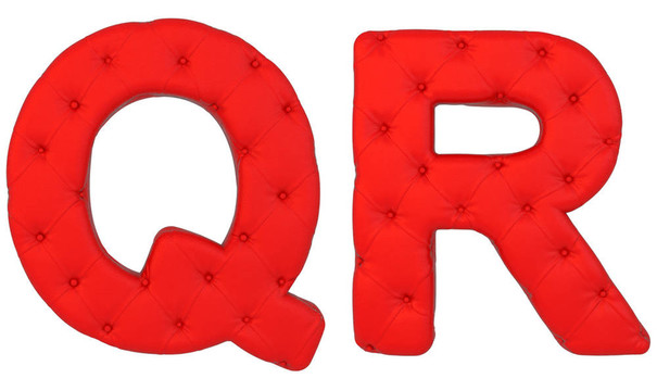 豪華紅皮革字體Q R字母