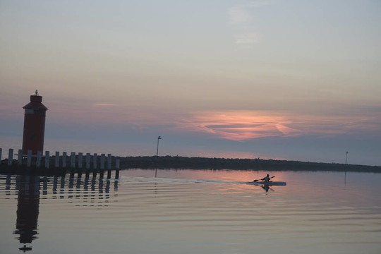 在夕陽的Kayak