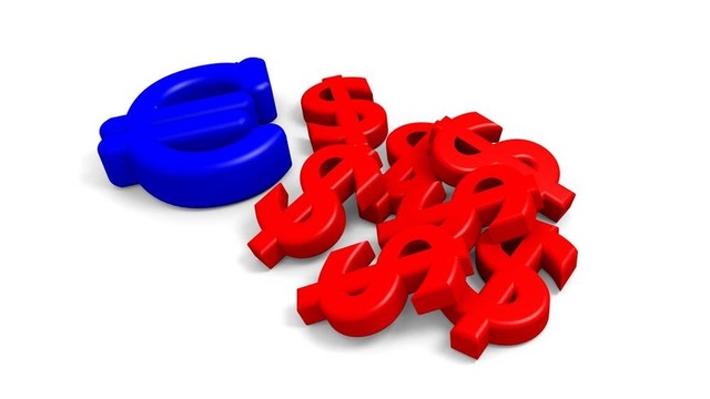 美元與歐元概念的計(jì)算機(jī)生成圖像