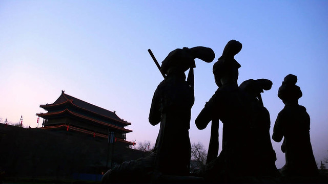 西安的夜景；中國(guó)
