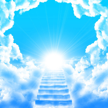 階梯上升到天空