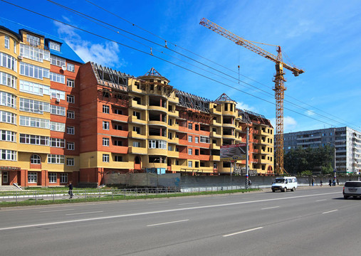 一個住宅的建設。鄂木斯克。