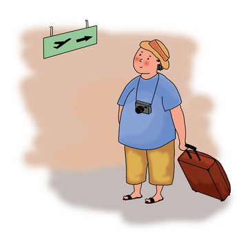 機場旅游者的插圖