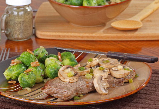 牛排和蘑菇