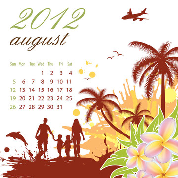 8月2012日日歷