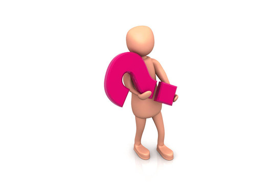 具有問號的3D字符