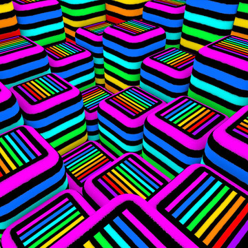 涂鴉噴涂線3D渲染組成