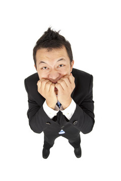 商人害怕和孤立的白色