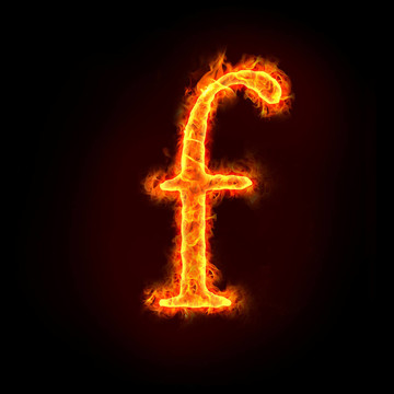 火的字母；字母F
