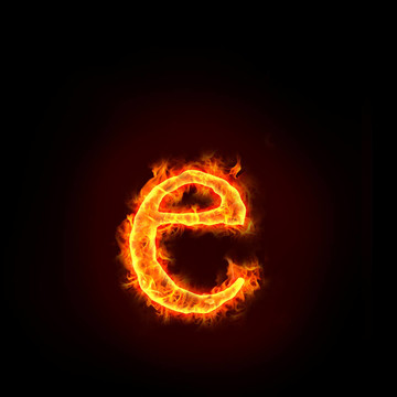 火的字母；字母E