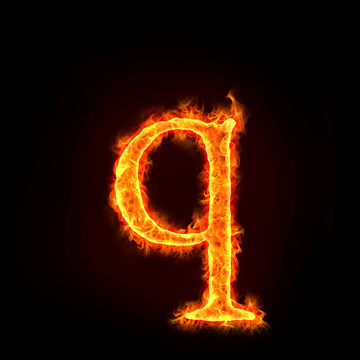 火的字母；字母Q