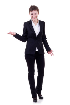 女人微笑著張開雙臂