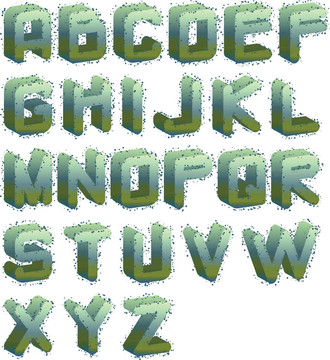 3d霉變的字母