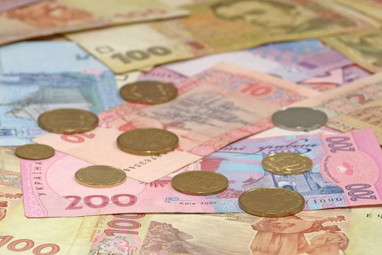 烏克蘭貨幣格里夫納。背景。