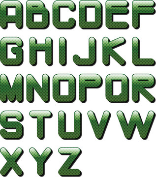 eps10_glossy_alphabet_green