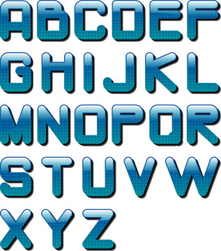 eps10_glossy_alphabet_blue_tech