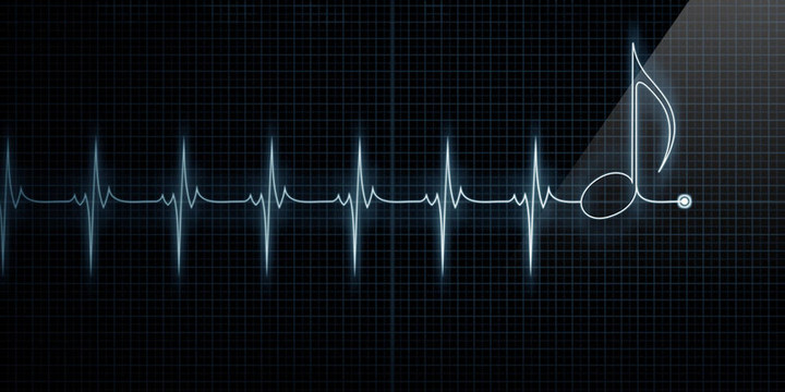 帶音樂筆記的心臟監(jiān)視器