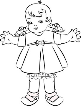 復(fù)古卡通小女孩。