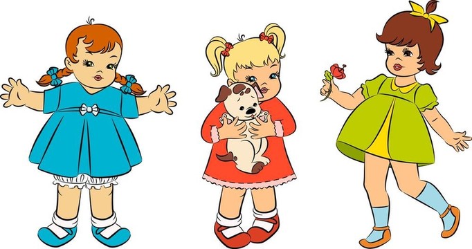 復(fù)古卡通小女孩