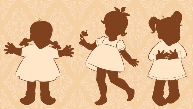 復(fù)古卡通小女孩