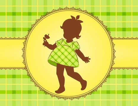 復(fù)古卡通小女孩