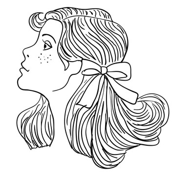 手繪時裝模特。插畫。女人的臉