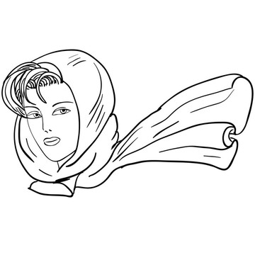 手繪時裝模特。插畫。女人的臉