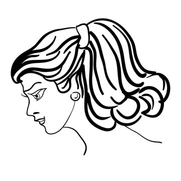 手繪時(shí)裝模特。插畫。女人的臉