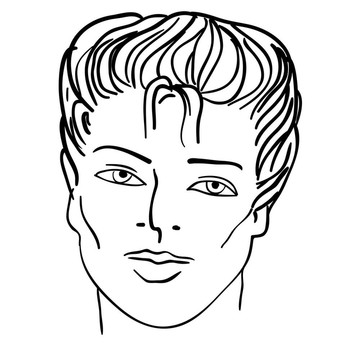 手繪時裝模特。插畫。男人的臉