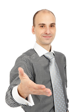 商人伸出手來(lái)握手