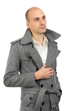 年輕；英俊的男人思考