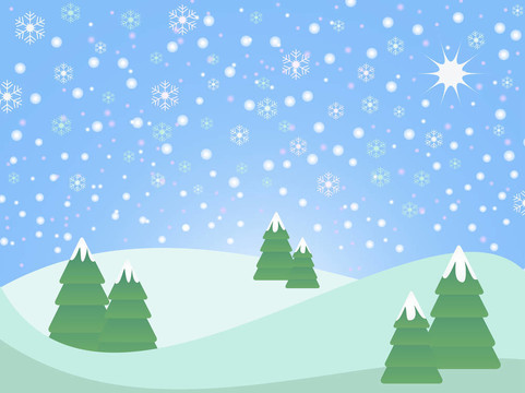 下雪的圣誕景觀