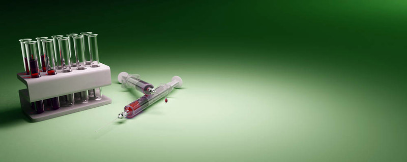 實(shí)驗(yàn)室。血液和多個(gè)注射器