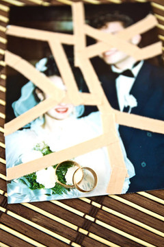 婚禮照片上的結婚戒指