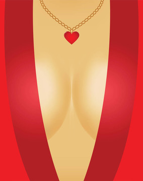紅色低胸
