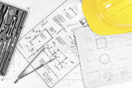 用工人工具建造施工圖
