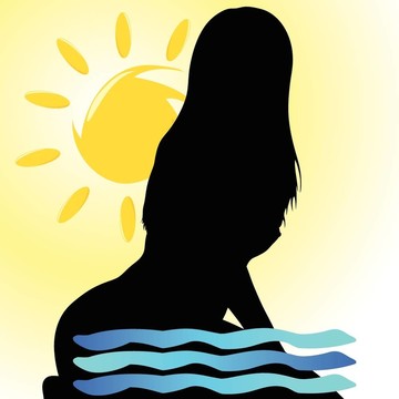 夏季太陽(yáng)和海的插圖