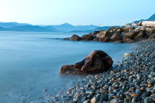 日落時的海灘