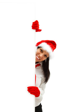 女Santa與廣告牌