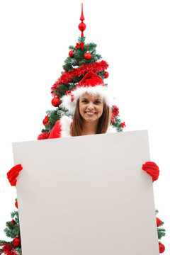 女性Santa與空白符號